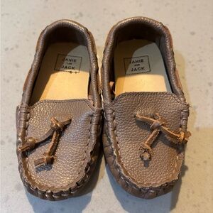 Janie and Jack Brown Leather Tassel Loafers, size 6.